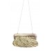 Evening Bag - Pleated Zebra Print w/ Leather Like Frame - Gray - BG-92089GY